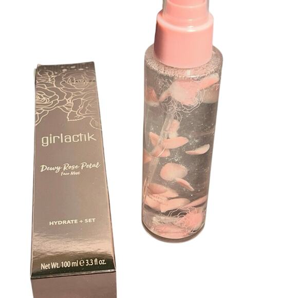 Girlactik Rose Petal Pink Pearl Extract Hydrating Dewy Face Mist 3.3 oz - Picture 1 of 7
